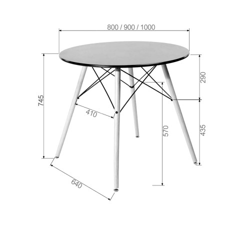 УТ000036977 Кухонный стол Имс / EAMES DSW NEW D=90, белый УТ000036977 Кухонный стол Имс / EAMES DSW NEW D=90, белый
