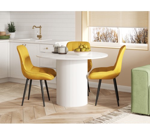 Кухонный стол Гарет / Олимпик, белый мрамор/белый