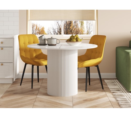 Кухонный стол Гарет / Олимпик, белый мрамор/белый