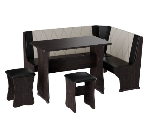 Кухонный уголок Сити 2, венге/крем-коричневый