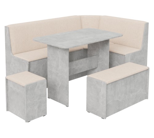 Кухонный уголок Чикаго, ателье светлый/бежевая ткань