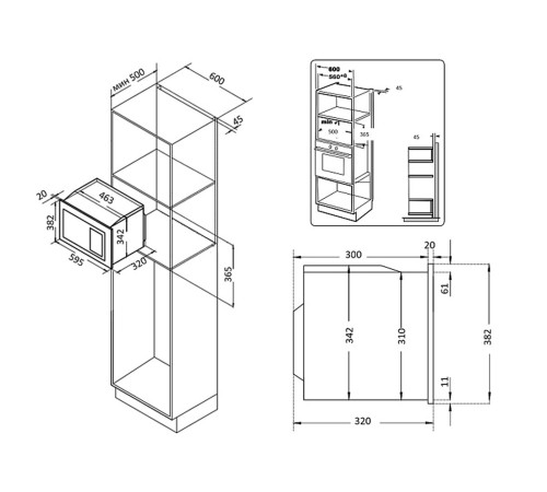 СВЧ-печь Спец EVELUX MW 20 B, черный