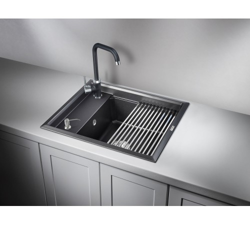 Кухонная мойка кварцевая Granula KS-6004, шварц Кухонная мойка кварцевая Granula KS-6004, шварц