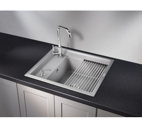 Кухонная мойка кварцевая Granula KS-6004, алюминиум Кухонная мойка кварцевая Granula KS-6004, алюминиум