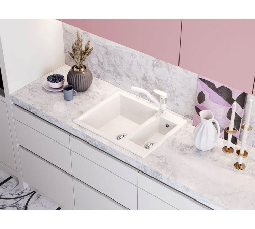 Мойка Полигран Бриг-620, белый хлопок