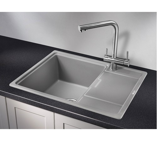 Кухонная мойка кварцевая Гранула 6503, алюминиум