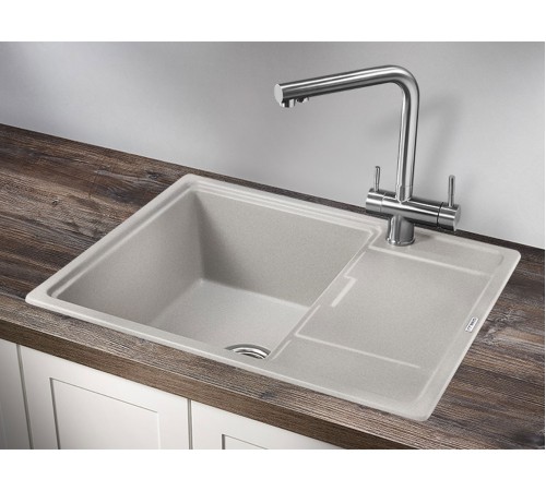 Кухонная мойка кварцевая Гранула 6503, базальт