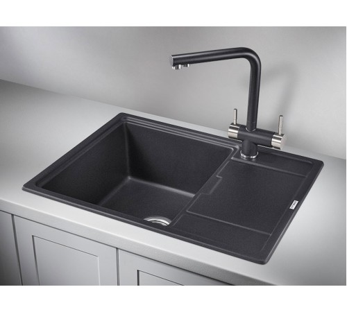 Кухонная мойка кварцевая Гранула 6503, черный
