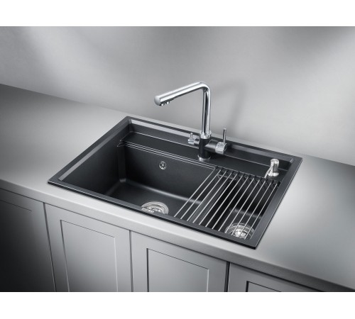 Кухонная мойка кварцевая Granula KS-7302, шварц Кухонная мойка кварцевая Granula KS-7302, шварц