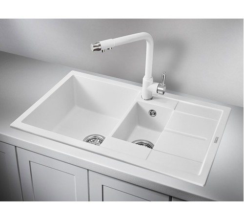 Кухонная мойка кварцевая Гранула 7802, арктик