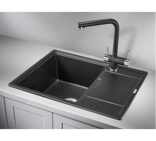 Кухонная мойка кварцевая Гранула 6503, шварц