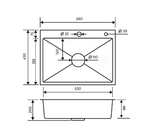 Набор 3 в 1 мойка, корзина и дозатор РМС MR-5843G, золотой/металлик