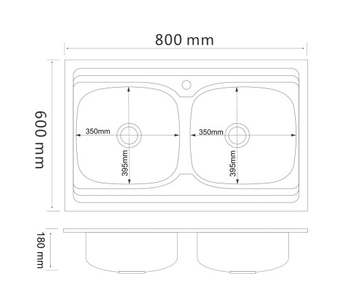 Мойка РМС MG6-8060-2, металлик глянцевый Мойка РМС MG6-8060-2, металлик глянцевый