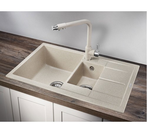 Кухонная мойка кварцевая Гранула 7802, пирит