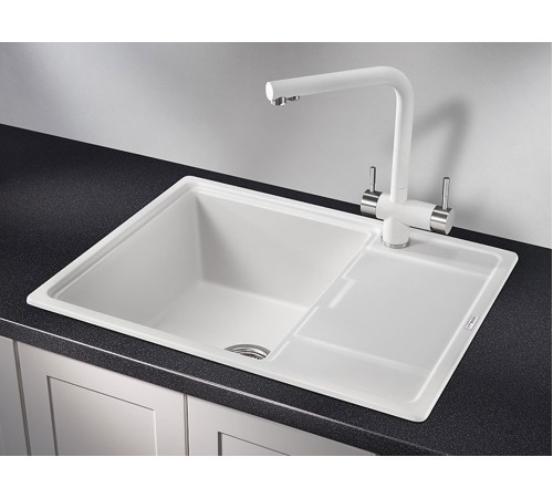 Кухонная мойка кварцевая Гранула 6503, арктик