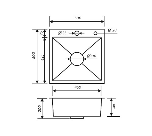 Набор 3 в 1 мойка, корзина и дозатор РМС MR-5050G, золотой/металлик