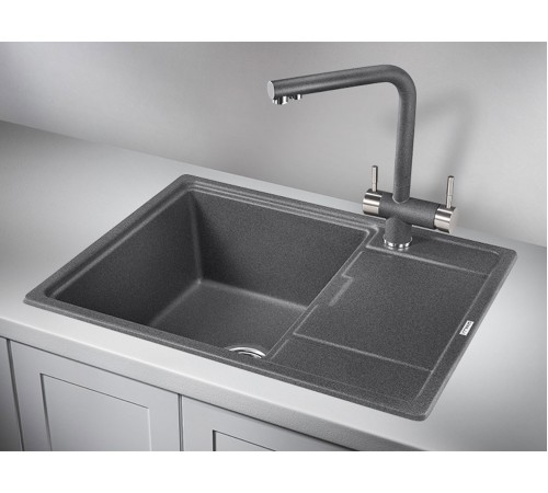 Кухонная мойка кварцевая Гранула 6503, графит