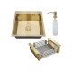 Набор 3 в 1 мойка, корзина и дозатор РМС MR-5050G, золотой/металлик