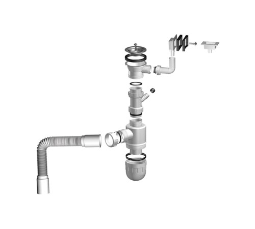 Мойка и сифон "Юкинокс" Классика CLM500.400 --T6C 2C матовая