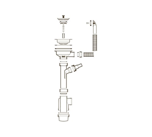 Мойка и сифон "Юкинокс" Гранд GRP500.500 -GT8K -C полированная