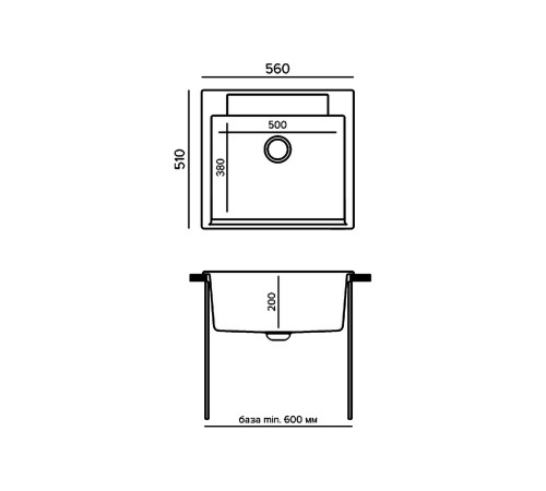 Мойка Полигран Арго-560, черный