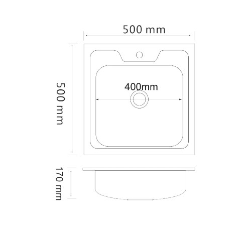 Мойка РМС MG6-5050, металлик глянцевый Мойка РМС MG6-5050, металлик глянцевый