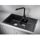 Кухонная мойка кварцевая Гранула 7802, черный