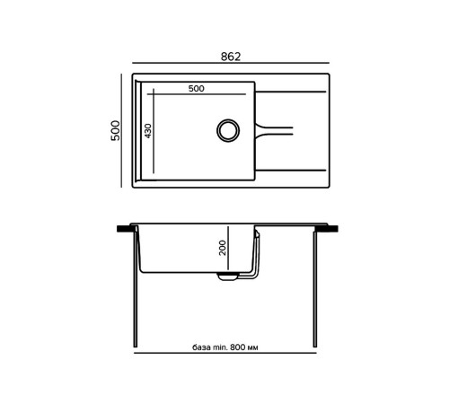Мойка Полигран Галс 862, белый хлопок