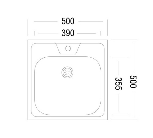 Мойка и сифон "Юкинокс" Стандарт 500.500 матовая
