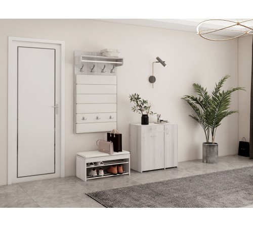 Вешалка настенная Ольга-Милк 62, винтерберг/люкса милк экокожа