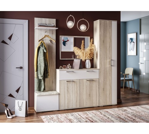 Вешалка Белладжио, дуб сонома/белый