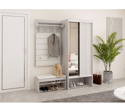 Вешалка настенная Ольга-Милк 62, винтерберг/люкса милк экокожа