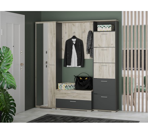 Вешалка Санти НМ 014.16-01, дуб крафт серый