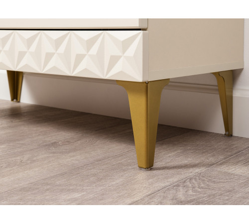 Обувница 3 ящ Марион 16.134, слоновая кость/белый шагрень