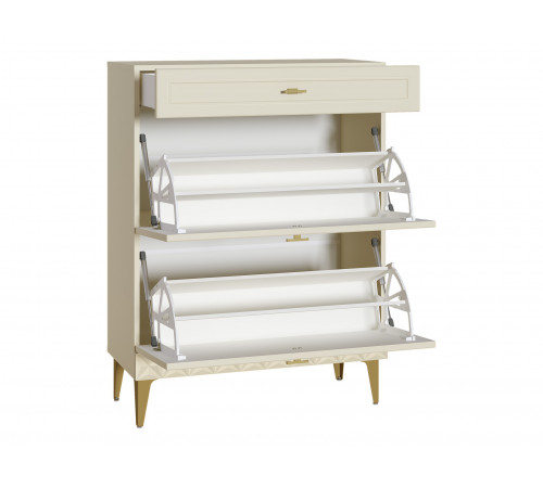 Обувница 3 ящ Марион 16.134, слоновая кость/белый шагрень