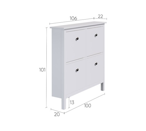 Тумба для обуви Кымор 106х101х22, белый