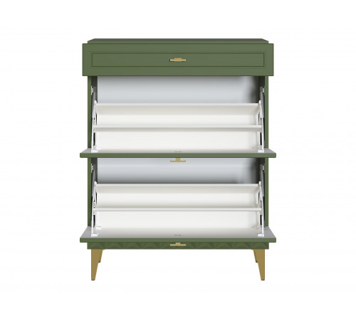 Обувница 3 ящ Марион 16.134, дымчатый зеленый/олива шагрень/белый