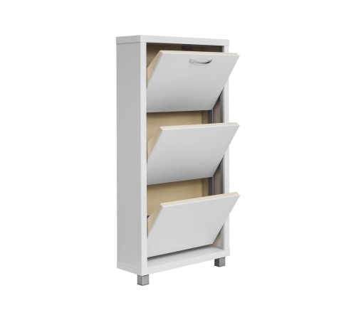 Обувница Люкс 3, белый шагрень