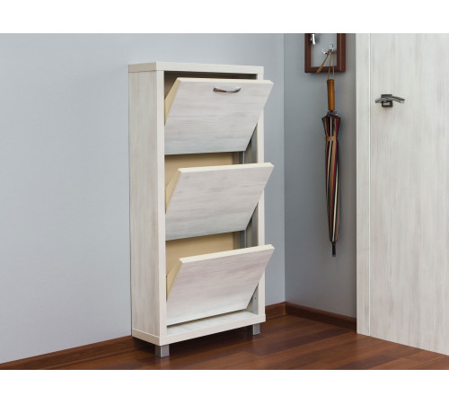 Обувница Люкс 3, выбеленное дерево