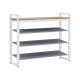 Обувница Leset Стилвуд 134 широкая, 4 полки, белый/дуб крафт золотой