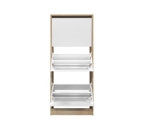 Обувница Лаком 3, дуб сонома/белый