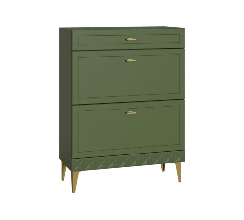 Обувница 3 ящ Марион 16.134, дымчатый зеленый/олива шагрень/белый