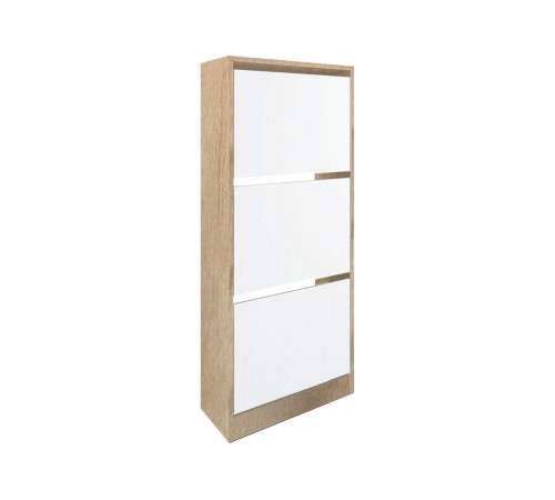 Обувница Лаком 3, дуб сонома/белый