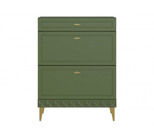 Обувница 3 ящ Марион 16.134, дымчатый зеленый/олива шагрень/белый