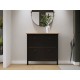 Тумба для обуви Кымор 106х101х22, Черный/Светло-коричневый