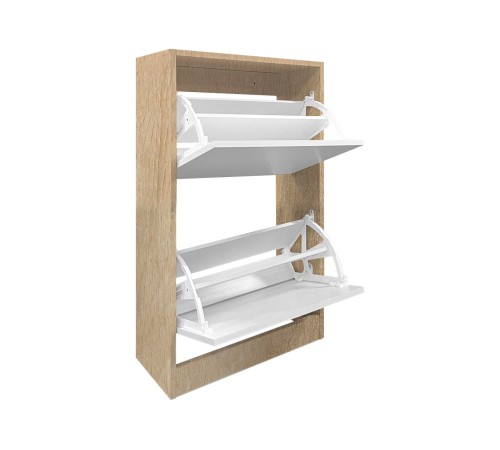 Обувница Лаком 2, дуб сонома/белый