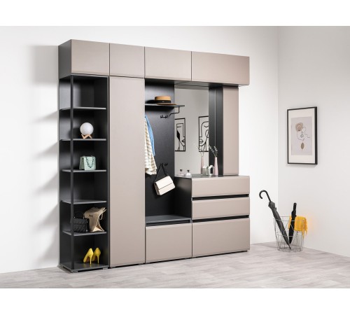 Обувница Сидней 16.129, антрацит/веллюто капучино Обувница Сидней 16.129, антрацит/веллюто капучино