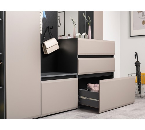 Обувница Сидней 16.129, антрацит/веллюто капучино Обувница Сидней 16.129, антрацит/веллюто капучино