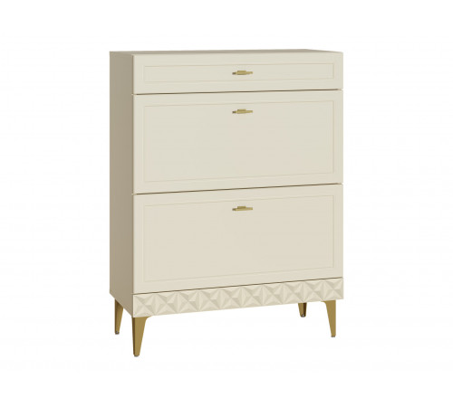 Обувница 3 ящ Марион 16.134, слоновая кость/белый шагрень