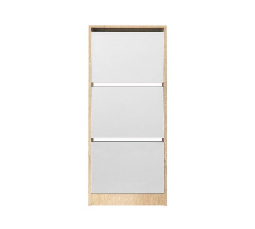 Обувница Лаком 3, дуб сонома/белый